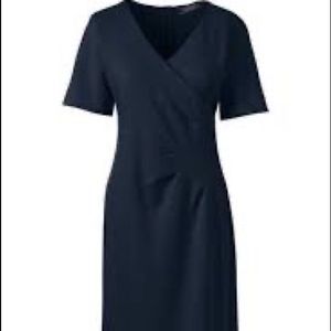 Lands End Ponte faux wrap dress
